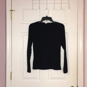 Simple Black Fitted Long Sleeve
